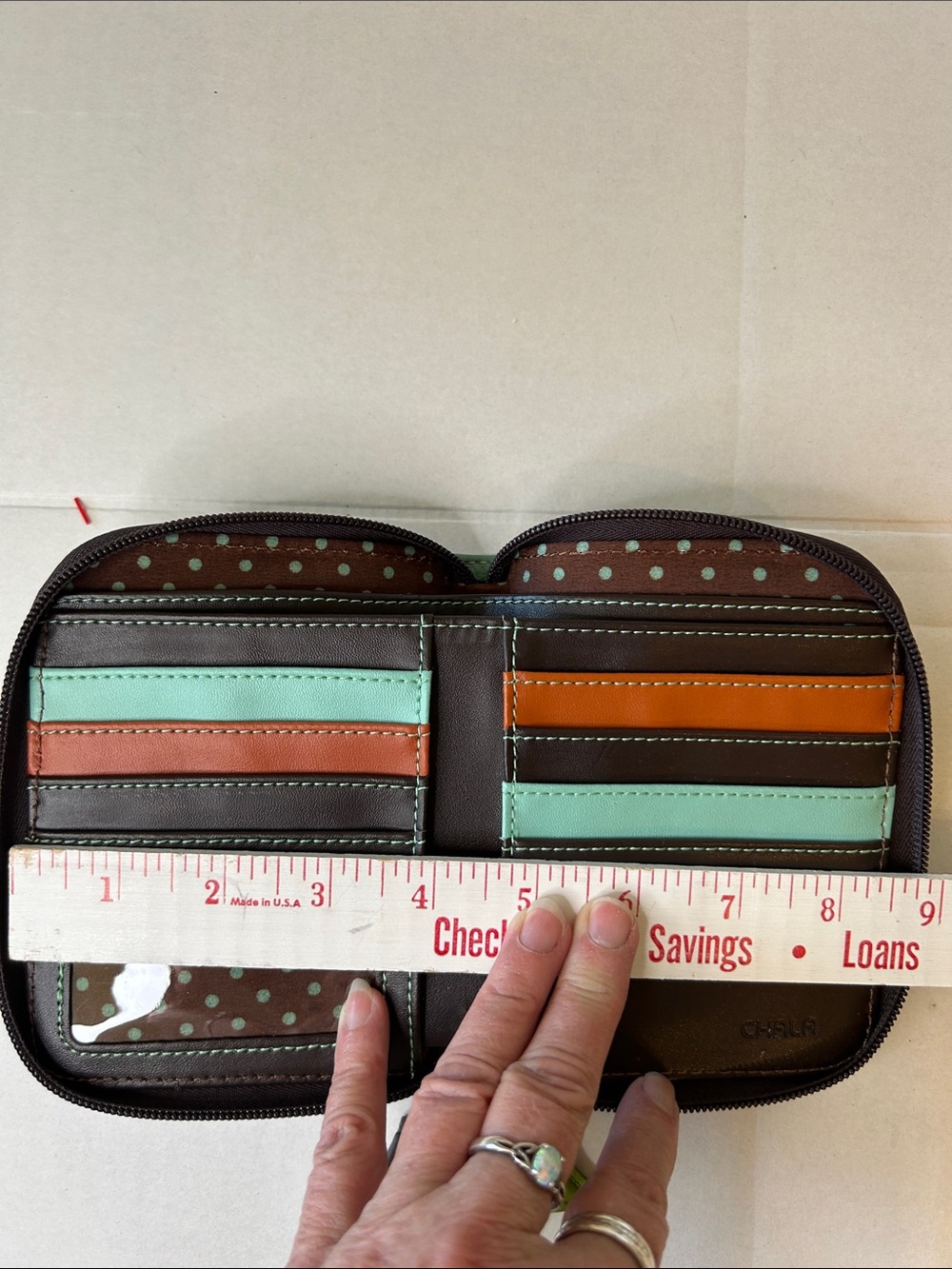 CHALA LADYBUG ZIP AROUND FAUX LEATHER WRISTLET WALLET - Picture 10 of 11